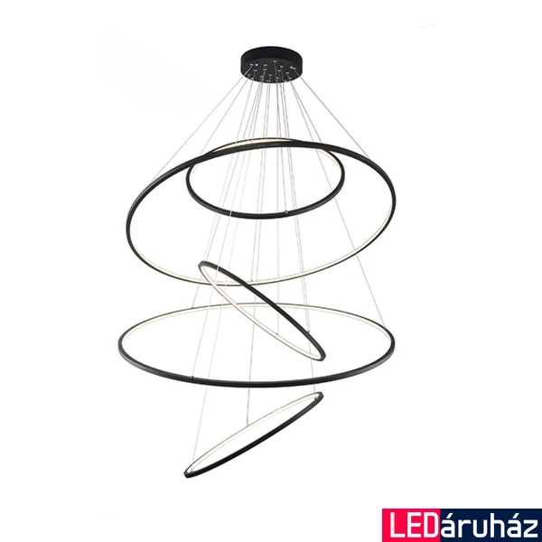 Azzardo Wheel többágú függeszték, fekete, Beépített LED, 1x190W, 11400 lm, AZ-3137