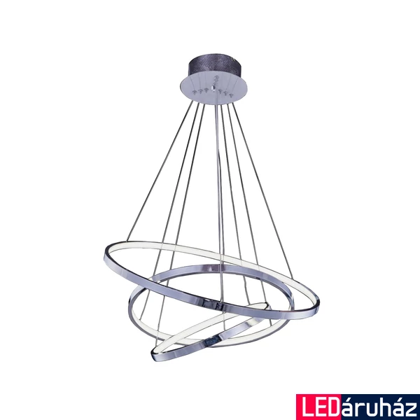 Azzardo Wheel többágú függeszték, króm, 3000K melegfehér, beépített LED, 80W, 4800 lm, AZ-2989