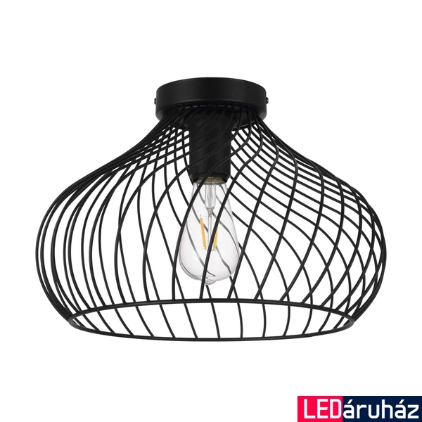 Eglo 32469 Staverton mennyezeti lámpa, rácsos, fekete, E27 foglalattal, max. 1x60W, IP20