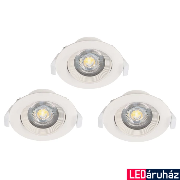 Eglo 32896 Sartiano beépíthető lámpa, 3db/csomag, süllyesztett, billenthető, fehér, 3X470 lm, 3000K melegfehér, beépített LED, 3x5W, IP20