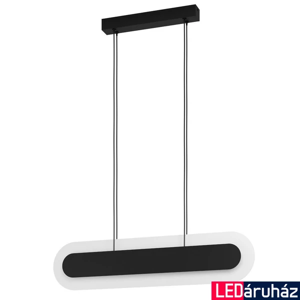 Eglo 390013 Fabriano 1 ágú függeszték, akril peremmel, fekete, 4800 lm, 3000K melegfehér, LED foglalattal, max. 2x16W, IP20