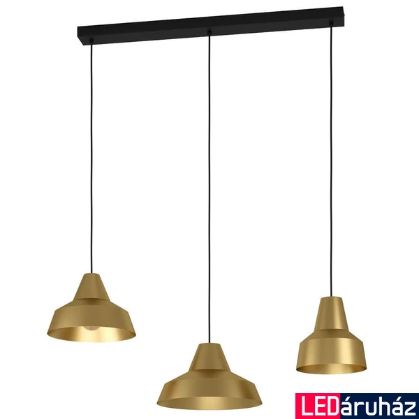 Eglo 390016 Savarna több ágú függeszték, 3db csiszolt lámpaburával, réz, E27 foglalattal, max. 3x40W, IP20