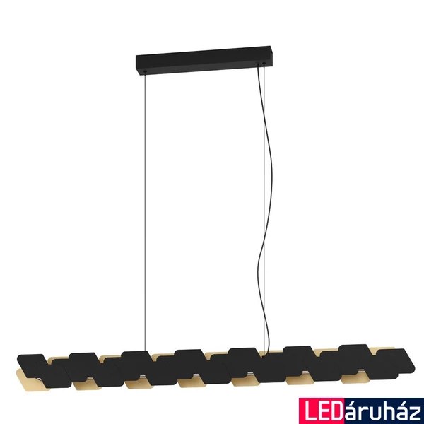Eglo 390032 Altagracia 1 ágú függeszték, fekete-arany texturált burával, fekete, 6000 lm, 3000K melegfehér, LED foglalattal, max. 4x11W, IP20