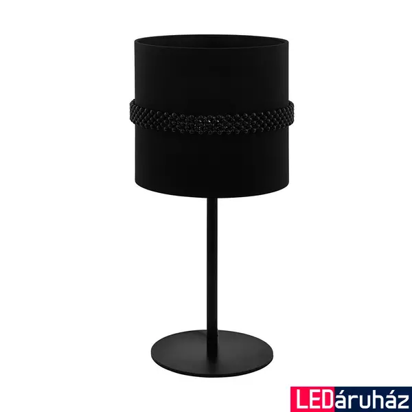 Eglo 390035 Paraguaio asztali lámpa, gyöngyös részlettel, zsinórkapcsolóval, fekete, E27 foglalattal, max. 1x40W, IP20