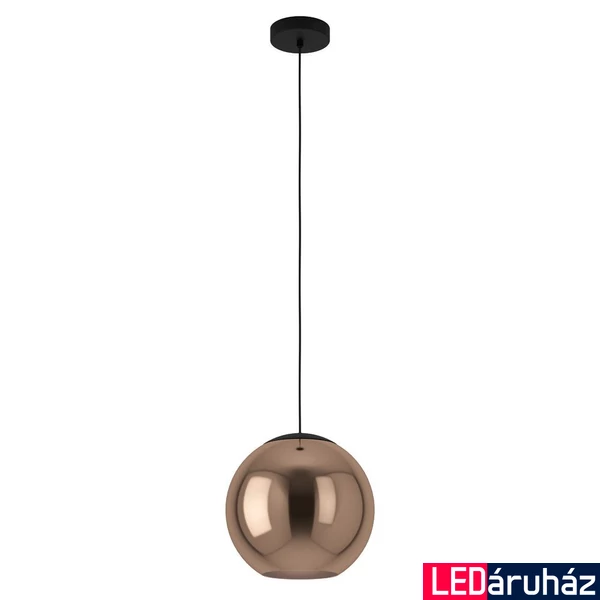 Eglo 390089 Cordoba 1 ágú függeszték, üveg gömb burával, textil kábellel, réz, E27 foglalattal, max. 1x40W, IP20