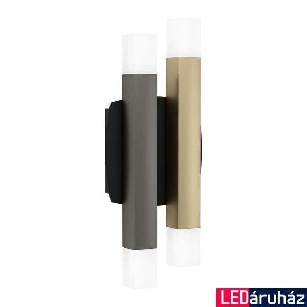 Eglo 390223 Estanterios fali lámpa, fekete, 1360 lm, 3000K melegfehér, LED foglalattal, max. 4x3,3W, IP20