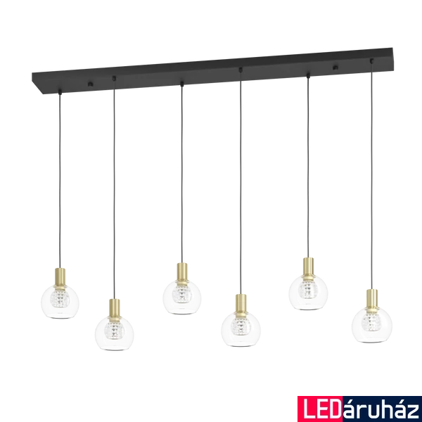 Eglo 390281 Terque függeszték, fekete, 3060 lm, 3000K melegfehér, beépített LED, 6x5,4W, IP20