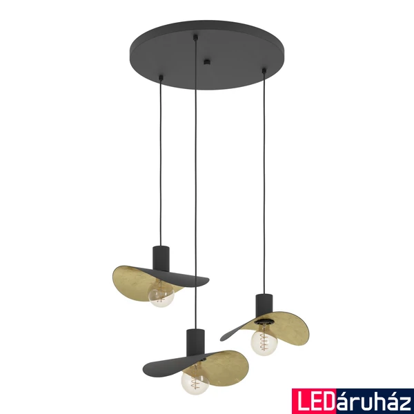 Eglo 390395 Saceda függeszték, fekete, E27 foglalattal, max. 3x40W, IP20