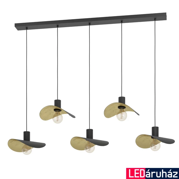 Eglo 390396 Saceda függeszték, fekete, E27 foglalattal, max. 5x40W, IP20