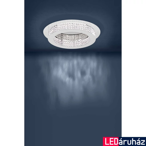 Eglo 39402 Principe mennyezeti lámpa, kristály, króm, 5320 lm, 3000K melegfehér, beépített LED, 14x3,15W, IP20