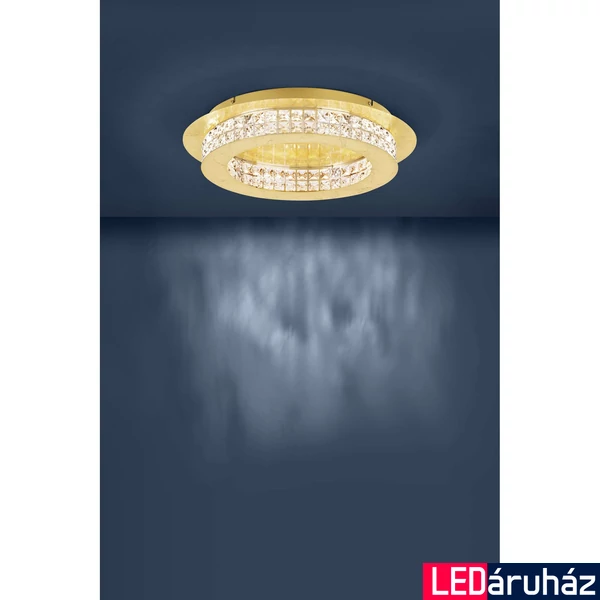 Eglo 39405 Principe mennyezeti lámpa, kristály, arany, 3800 lm, 3000K melegfehér, beépített LED, 10x3,15W, IP20