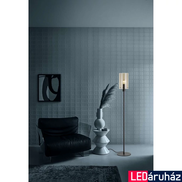 Eglo 39542 Polverara állólámpa, mattított üvegburával, bézs, E27 foglalattal, max. 1x40W, IP20