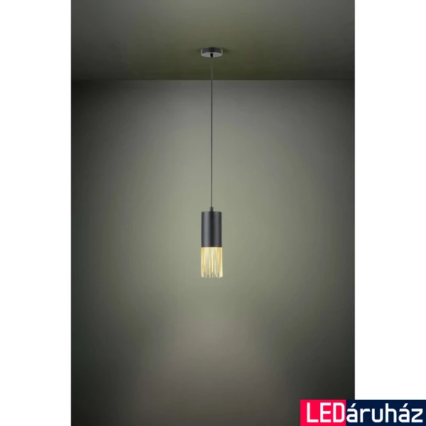 Eglo 39642 Counuzulus 1 ágú függeszték, sárgaréz színű függő díszítéssel, fekete, E27 foglalattal, max. 1x40W, IP20