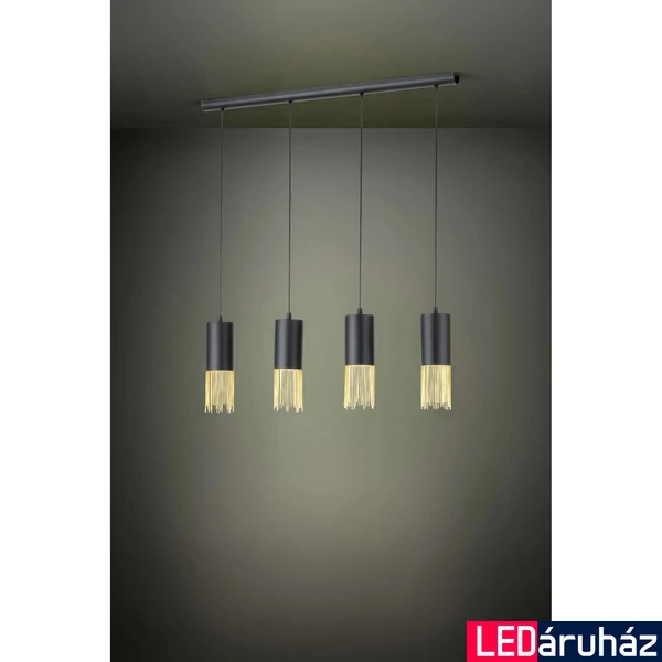 Eglo 39659 Counuzulus több ágú függeszték, sárgaréz színű függő díszítéssel, fekete, E27 foglalattal, max. 4x40W, IP20