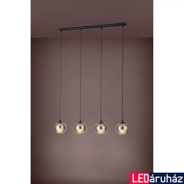 Eglo 39686 Lemorieta több ágú függeszték, mattított üvegburával, arany, E27 foglalattal, max. 4x40W, IP20