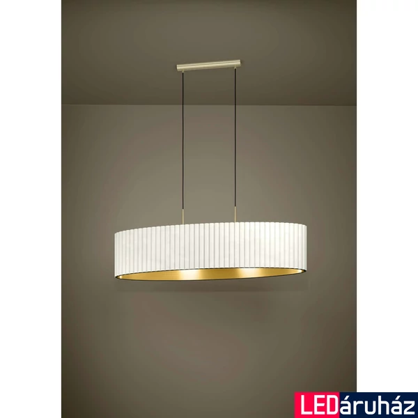 Eglo 39764 Tamaresco 1 ágú függeszték, texturált burával, arany díszítéssel, fehér, E27 foglalattal, max. 2x40W, IP20