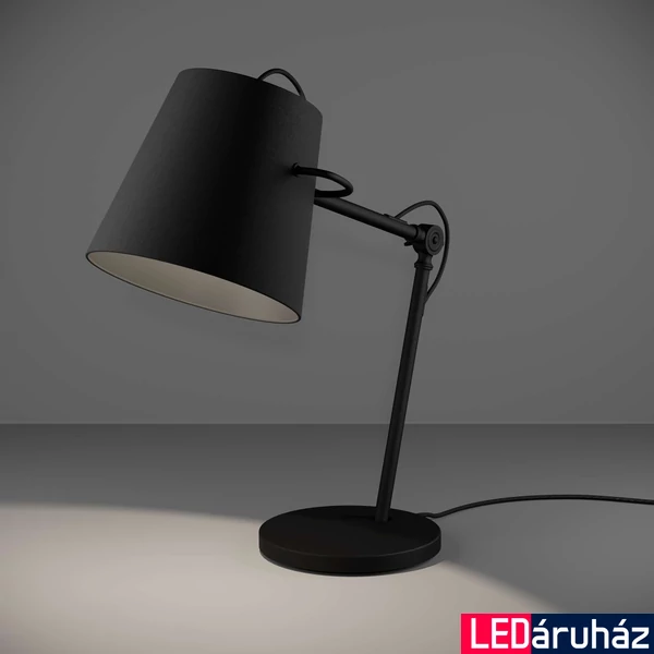 Eglo 39866 Granadillos asztali lámpa, textil burával, állítható, zsinórkapcsolóval, fekete, E27 foglalattal, max. 1x40W