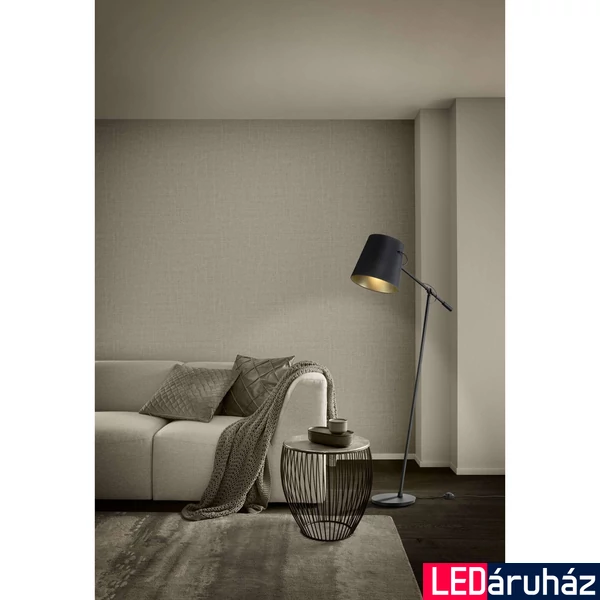 Eglo 39867 Granadillos állólámpa, textil burával, állítható, zsinórkapcsolóval, fekete, E27 foglalattal, max. 1x40W
