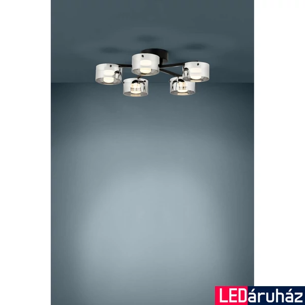 Eglo 39874 Copillos mennyezeti lámpa, füst, 3750 lm, 3000K melegfehér, beépített LED, 5x5,4W, IP20