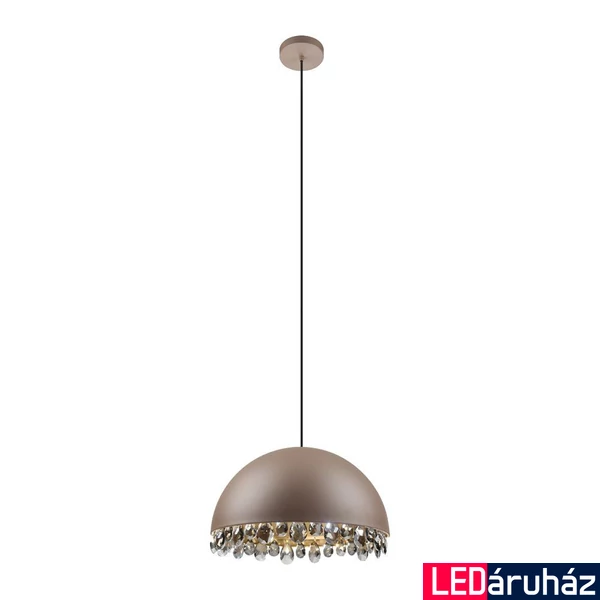 Eglo 39948 Gaetano 2 1 ágú függeszték, arany belső festéssel, kristály berakással, barna, E27 foglalattal, max. 1x40W, IP20