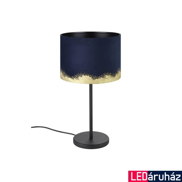 Eglo 39975 Casuarita asztali lámpa, bársony burával, arany részletekkel, 53cm, zsinórkapcsolóval, kék, E27 foglalattal, max. 1x40W, IP20