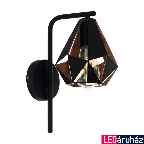 Eglo 43057 Carlton 4 fali lámpa, falikar, rosegold színű belső festéssel, fekete, E27 foglalattal, max. 1x60W, IP20