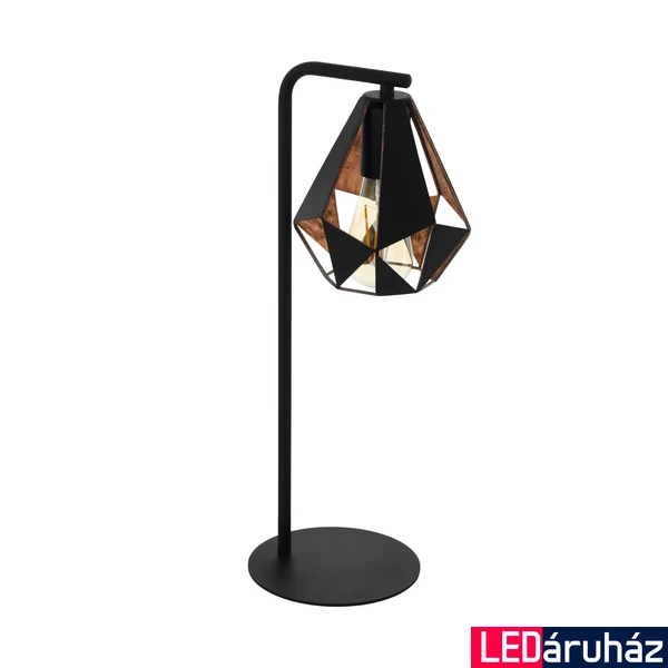 Eglo 43058 Carlton 4 asztali lámpa, rosegold színű belső festéssel, fekete, E27 foglalattal, max. 1x60W, IP20