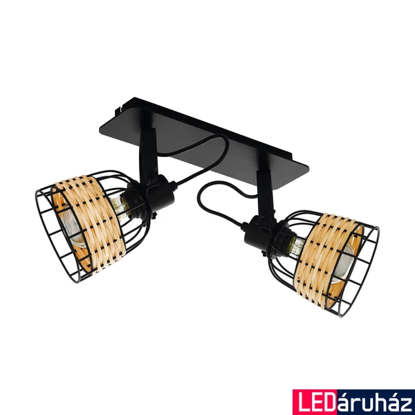 Eglo 43325 Anwick 1 fali/mennyezeti lámpa, rattan fonatos burával, fa, E27 foglalattal, max. 2x40W, IP20