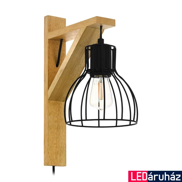 Eglo 43351 Rampside 1 fali lámpa, fekete, E27 foglalattal, max. 1x40W, IP20