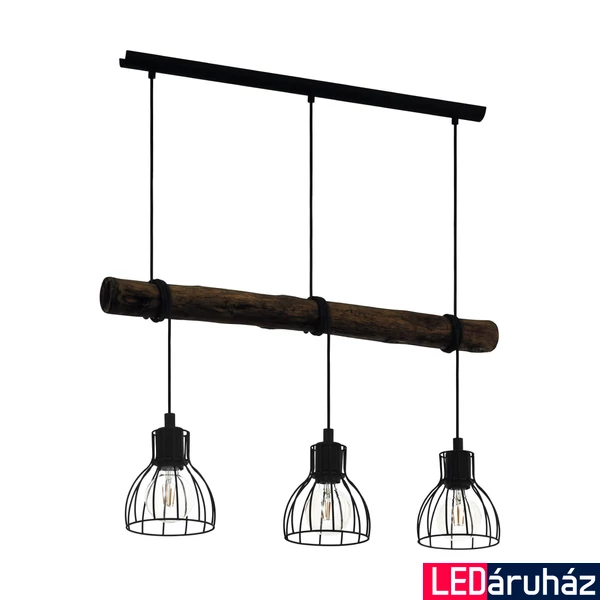 Eglo 43352 Horningtops több ágú függeszték, fa díszítéssel, fa, E27 foglalattal, max. 3x40W, IP20