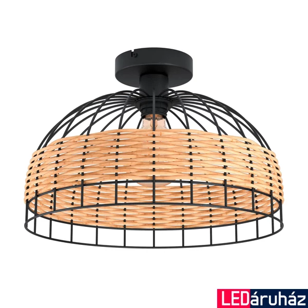 Eglo 43398 Anwick mennyezeti lámpa, rattan fonatos burával, fa, E27 foglalattal, max. 1x60W, IP20