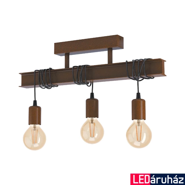 Eglo 43522 Townshend 4 mennyezeti lámpa, antikolt hatású, barna, E27 foglalattal, max. 3x60W