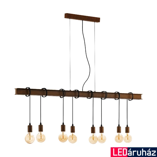 Eglo 43524 Townshend 4 több ágú függeszték, antikolt hatású, barna, E27 foglalattal, max. 8x60W, IP20