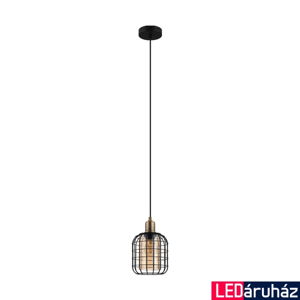 Eglo 43527 Chisle 1 ágú függeszték, rácsos burával, fekete, E27 foglalattal, max. 1x40W, IP20
