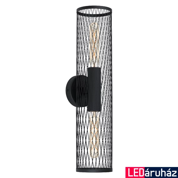 Eglo 43535 Redcliffe fali/mennyezeti lámpa, fekete, E27 foglalattal, max. 2x40W, IP20