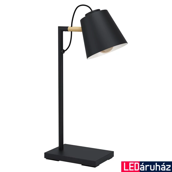 Eglo 43613 Lacey asztali lámpa, fa díszítéssel, fekete, E14 foglalattal, max. 1x40W, IP20