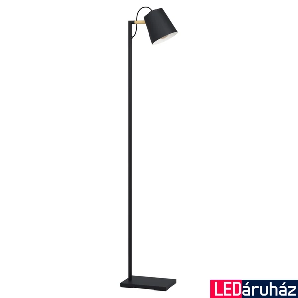 Eglo 43614 Lacey állólámpa, fa díszítéssel, fekete, E27 foglalattal, max. 1x40W, IP20