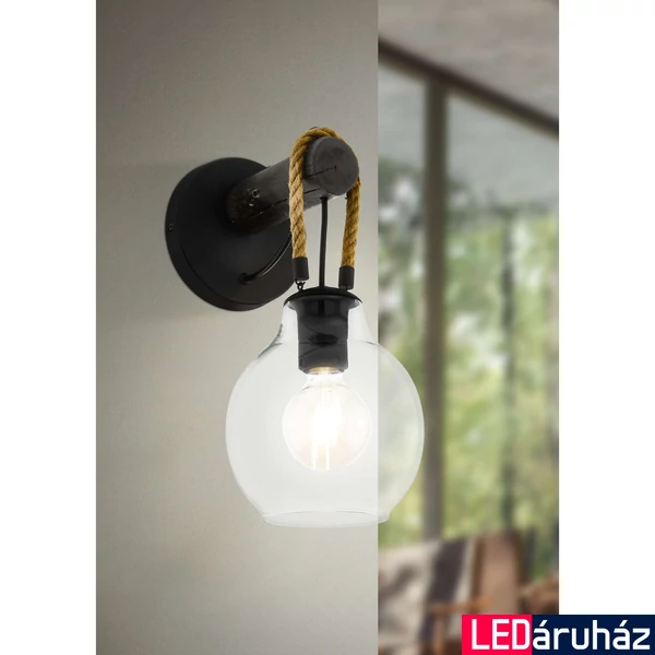 Eglo 43619 Roding fali lámpa, kötél díszítéssel, üveg, E27 foglalattal, max. 1x40W, IP20