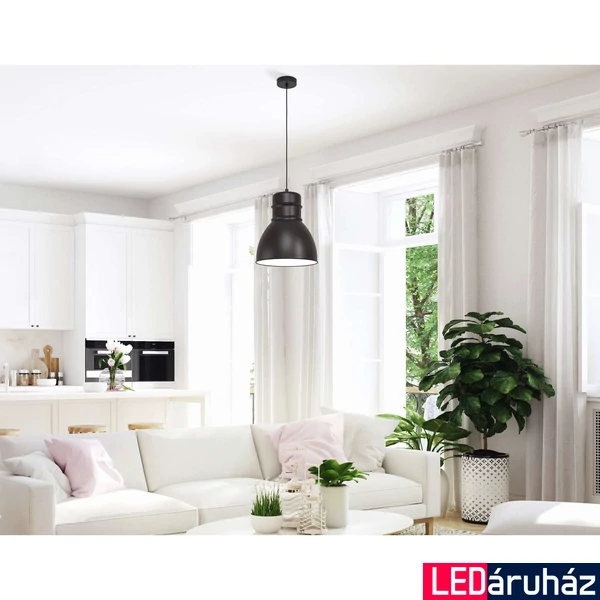 Eglo 43621 Ebury 1 ágú függeszték, fekete, E27 foglalattal, max. 1x60W, IP20