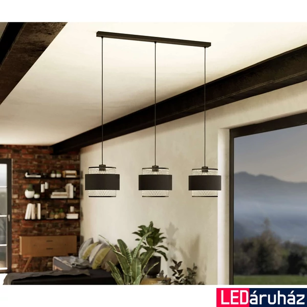 Eglo 43669 Bazely több ágú függeszték, fekete, E27 foglalattal, max. 3x40W, IP20