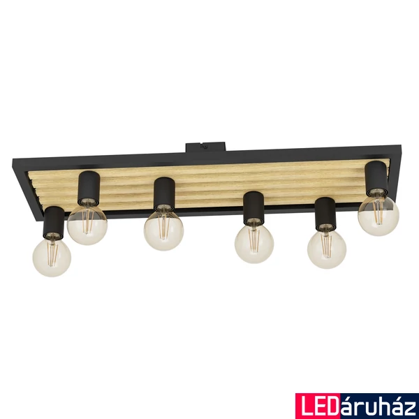 Eglo 43724 Consett mennyezeti lámpa, fa, E27 foglalattal, max. 6x40W, IP20