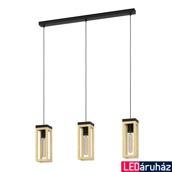 Eglo 43744 Nafferton több ágú függeszték, fa, E27 foglalattal, max. 3x40W, IP20