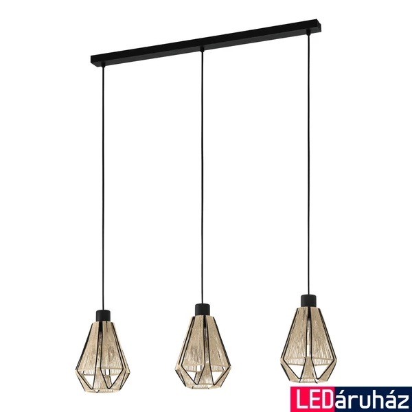 Eglo 43777 Adwickle több ágú függeszték, textil burával, bézs, E27 foglalattal, max. 3x40W, IP20