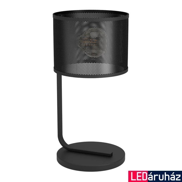 Eglo 43797 Manby asztali lámpa, rácsos, zsinórkapcsolóval, fekete, E27 foglalattal, max. 1x40W, IP20
