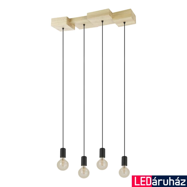 Eglo 43799 Halkin több ágú függeszték, fa, E27 foglalattal, max. 4x40W, IP20