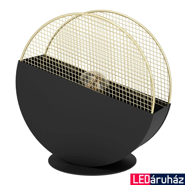 Eglo 43813 Mumbles asztali lámpa, arany rácsos felülettel, fekete, E27 foglalattal, max. 1x40W, IP20
