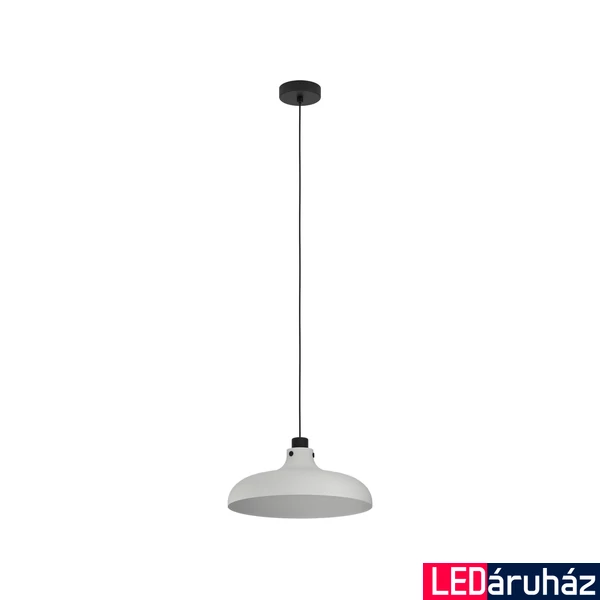 Eglo 43825 Matlock 1 ágú függeszték, fekete lámpatesttel, szürke, E27 foglalattal, max. 1x40W, IP20