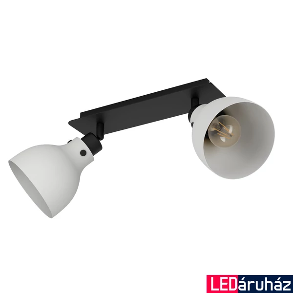Eglo 43828 Matlock fali/mennyezeti lámpa, 1db forgatható lámpafejjel, fekete lámpatesttel, szürke, E27 foglalattal, max. 2x40W, IP20