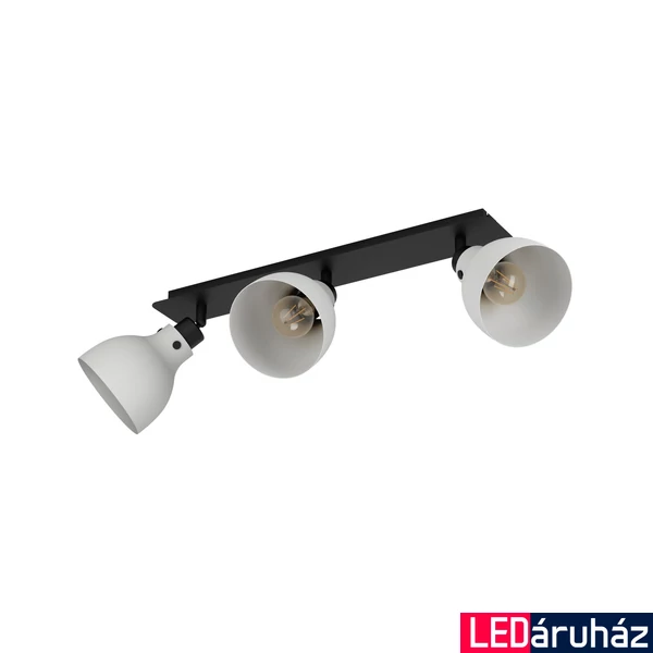Eglo 43829 Matlock fali/mennyezeti lámpa, 3db forgatható lámpafejjel, fekete lámpatesttel, szürke, E27 foglalattal, max. 3x40W, IP20