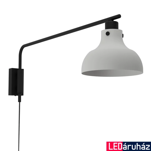 Eglo 43843 Matlock fali lámpa, forgatható, fekete lámpatesttel, szürke, E27 foglalattal, max. 1x40W, IP20